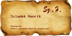 Szladek Henrik névjegykártya