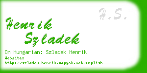 henrik szladek business card